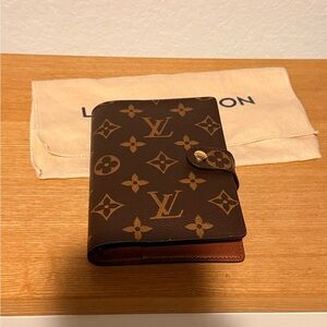 Louis Vuitton Brown and Tan Monogram PM Agenda- Authentic